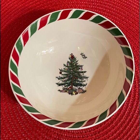 Spode Christmas Tree Candy Cane Candy Bowl NWT - Picture 7 of 10